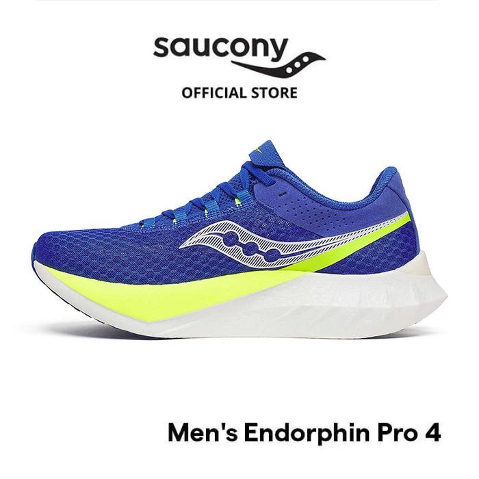 Sepatu Lari Pria SAUCONY Shoes Endorphin Pro 4 Men - Lapis / Citron