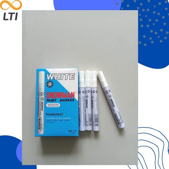 

OJ Spidol Snowman Paint Marker Medium Tip WP-12 White Per Lusin BISA CAMPUR WARNA Yellow Pink