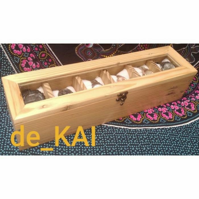 Khusus Gosend Kotak Jam Tangan Kayu Jati Belanda Isi 6 / Box Jam Tangan Kayu