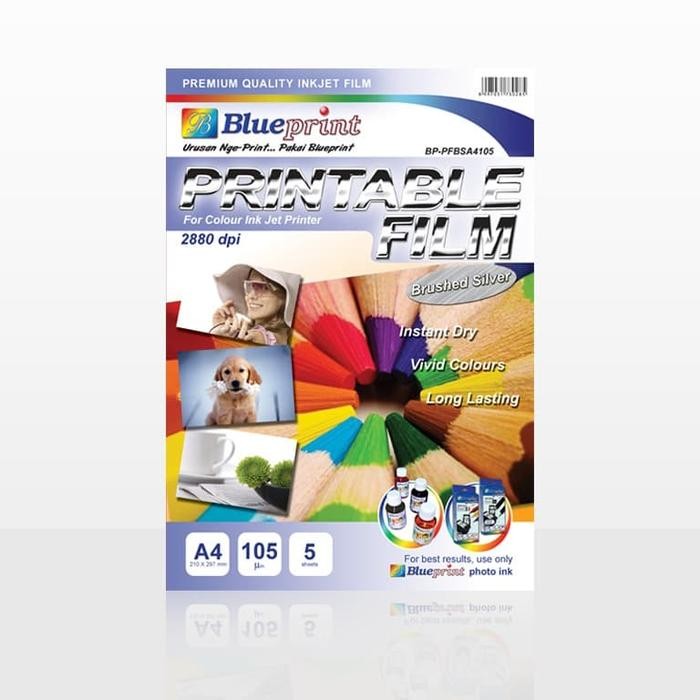 

Kertas Film / Brushed Silver Printable Film BLUEPRINT A4