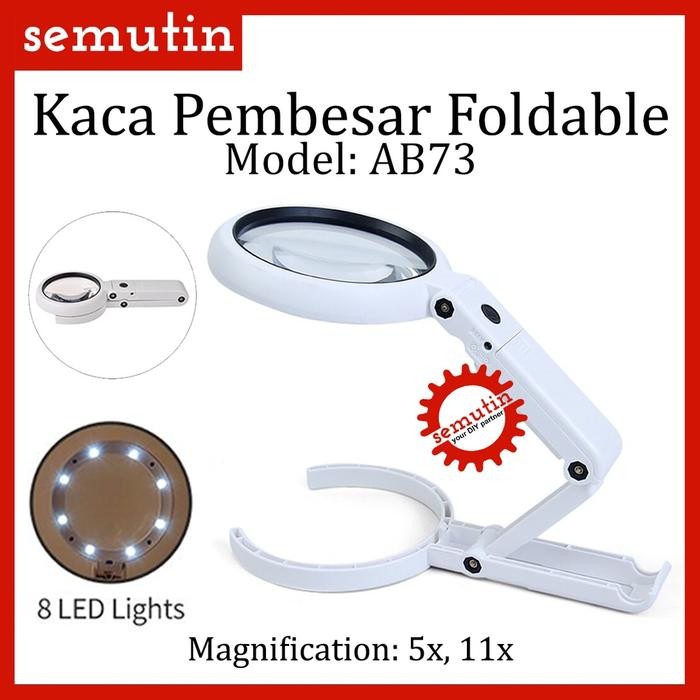 

SALE Kaca Pembesar Foldable LED AB73 / Lup Lensa Magnifier Handheld Lipat / Membaca Perhiasan