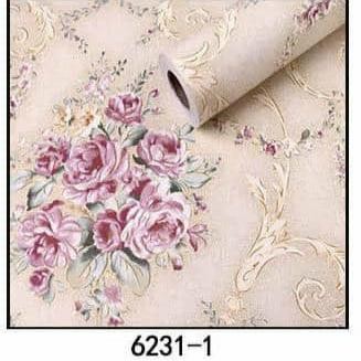New Wallpaper Bunga Shaby Cream Wallpaper Dinding 10M x 45Cm