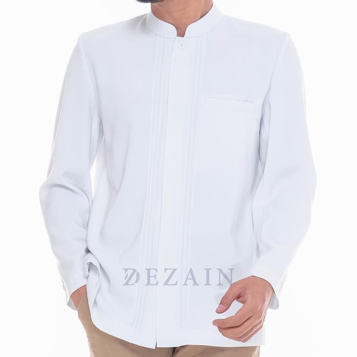 Pilihan- Jasko Jas Koko Dezain Polos Opnaisel Warna Putih