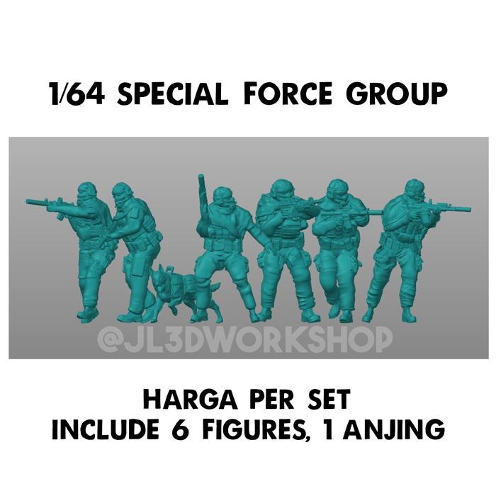 Pilihan- Jl3D Figure / Figur Skala 1/64 Tentara Militer Special Force Hotwheels