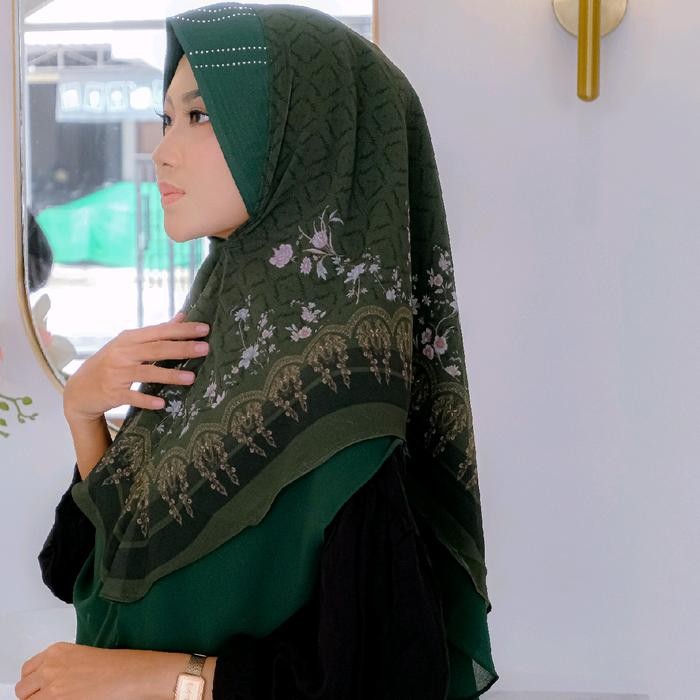Pilihan- Ayyuby - Halwa Oval Motif Hijab Instan Ceruty Babydoll Printing Premium Kerudung