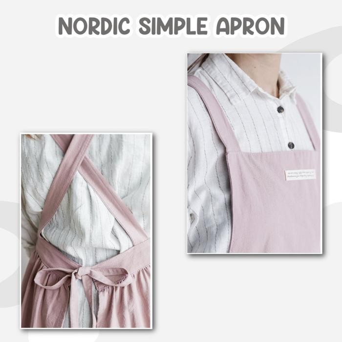 Nordic Simple Apron / Apron / Celemek / Celemek Korea / Celemek Dapur Pasti Ori