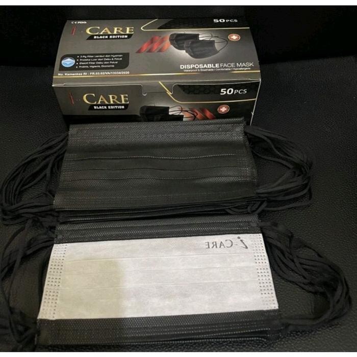 OJ MASKER HITAM ICARE HITAM DALAM PUTIH EMBOS TEBAL