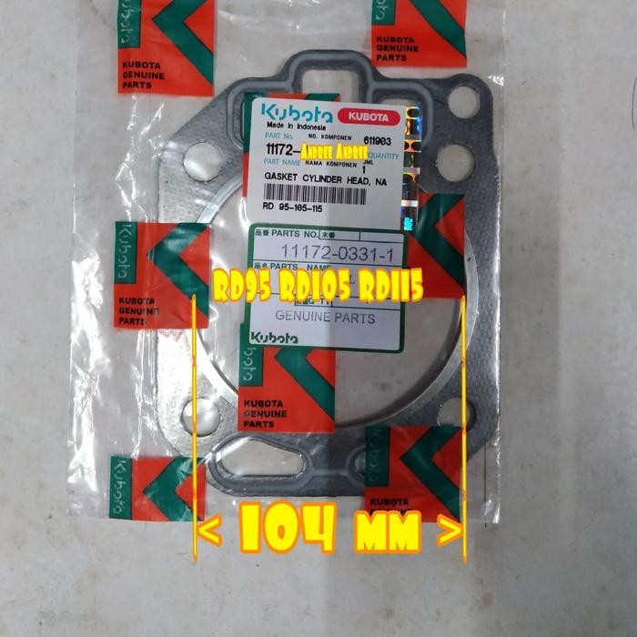 RD105 RD115 Gasket Cylinder Head Kubota RD-95 RD-105 RD-115 - Original