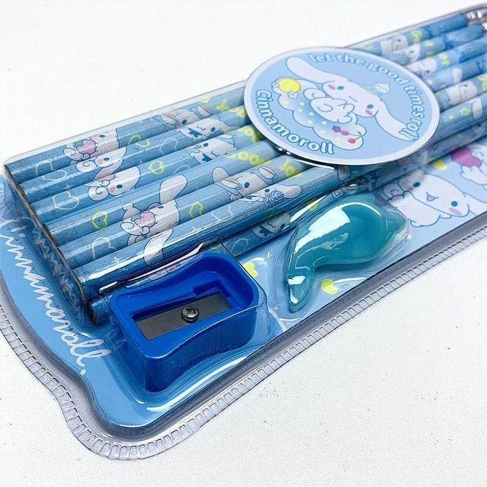 

New Pensil Set Lengkap Isi 12pcs Alat Tulis Perlengkapan Sekolah Rautan Pencil