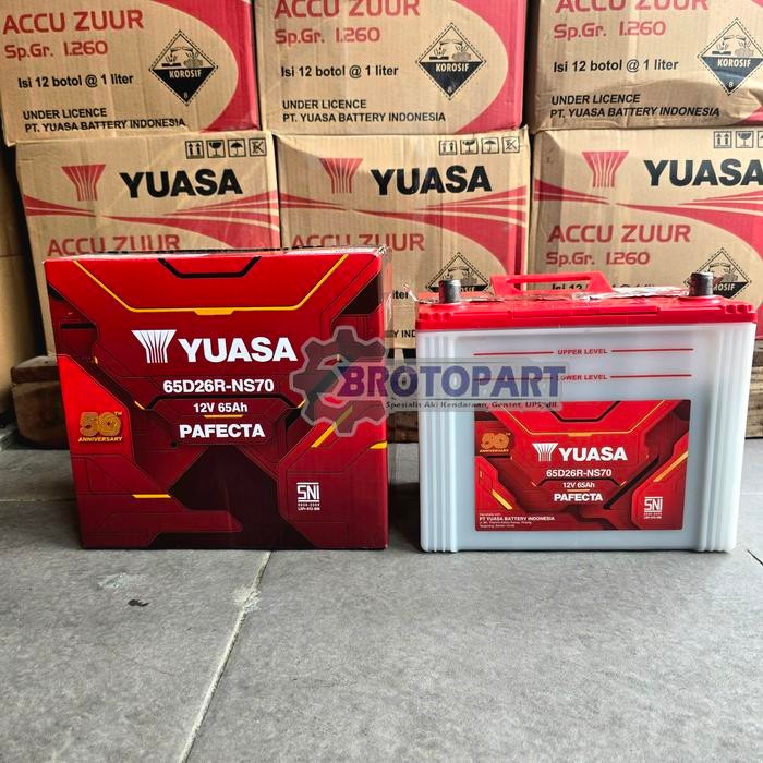 Aki Mobil Yuasa Ns70 65D26R Pafecta 12V 65Ah Accu Basah Original Yuasa