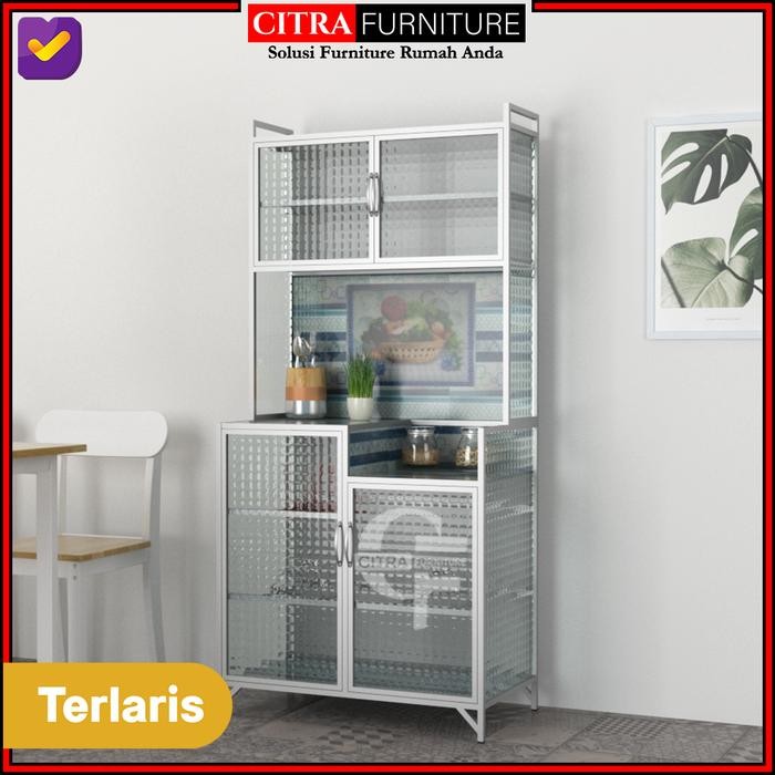 Rak piring 2 pintu alumunium