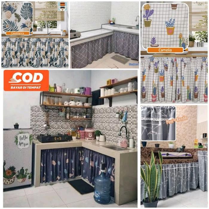New gordeng kolong dapur katun premium Kain Katun tirai penutup