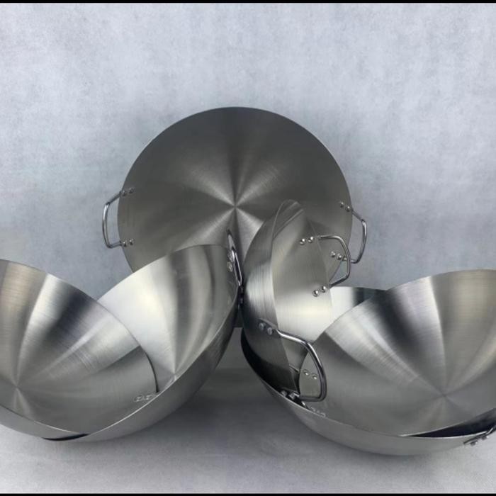 Terbaik Kuali Wajan Wok Stainless Golden Vist 60 Cm. Wajan Stainless Jumbo 100% Ori