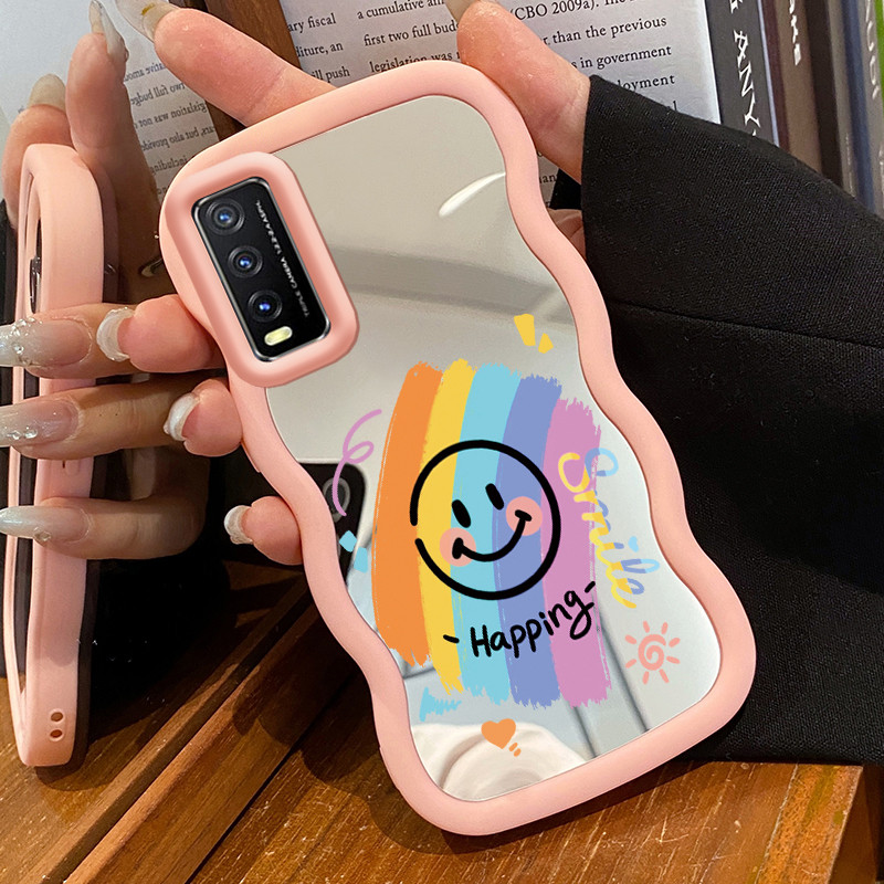 Casing Untuk VIVO Y20 Y20i Y20s Y12s Y12a Y20T Y11s Y30G Case Casing Lukis Rainbow Smile Pola HP Ces