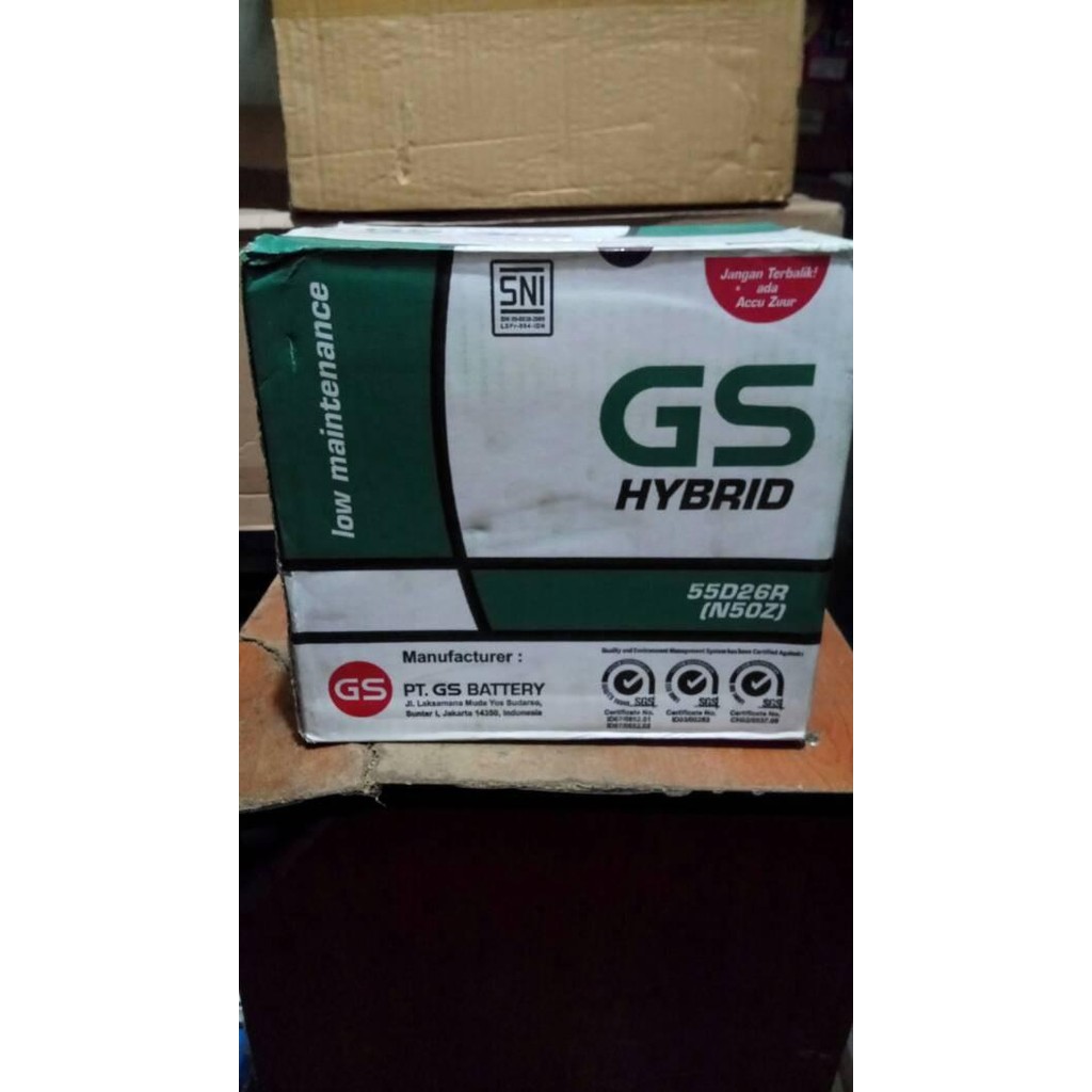 Aki GS Hybrid N50Z 12V 60AH/Amper Astra Otoparts.