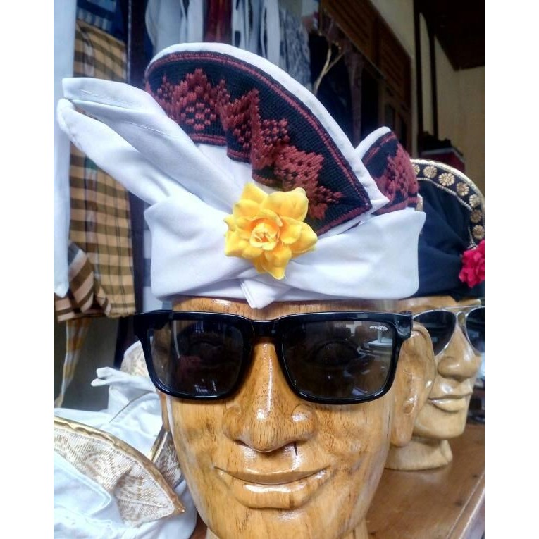 TERLARIS udeng putih tepi songket READY STOCK