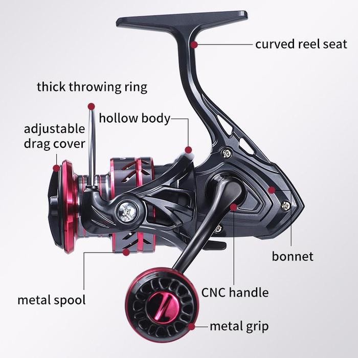 Caldari alat pancing reel mesin pancing reel pancing laut HB1000-7000 50KG pancing mesin joran