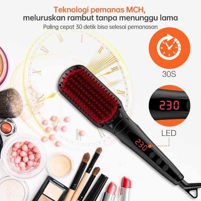 soseki catokan rambut sisir, 16 tingkat suhu sisir catokan pelurus rambut [kualitas terbaik]