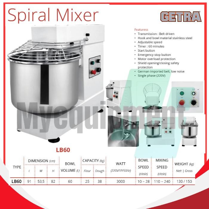 SPIRAL MIXER GETRA LB60