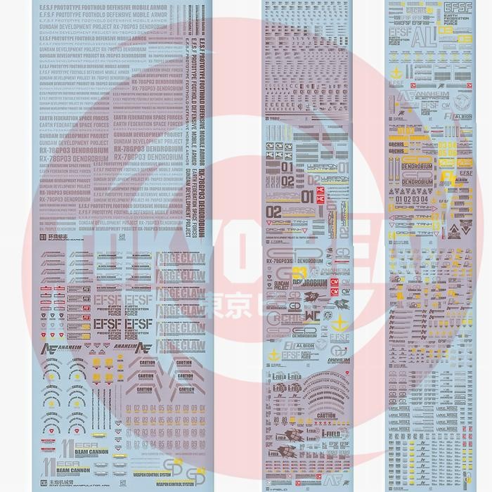 HG DENDROBIUM GUNDAM GP03 STAMEN WATER DECAL EVO SIMP DECAL