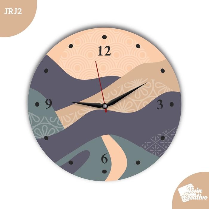 JAM DINDING RUMAH MINIMALIS MODERN KAYU MDF RHYTHM JAPANESE