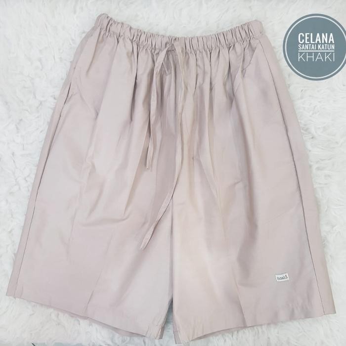 554k- Celana Pendek Selutut Katun Wanita Celana Santai Selutut Jumbo Wanita
