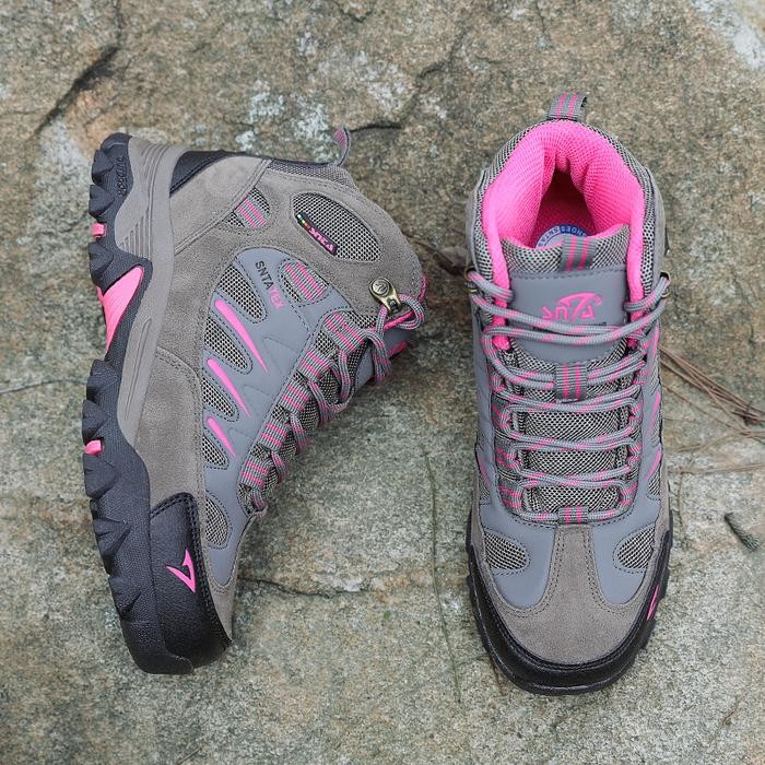 SEPATU GUNUNG SNTA TEX 613 SEMI WATERPROOF Grey Fuschia - HIKING SPORT