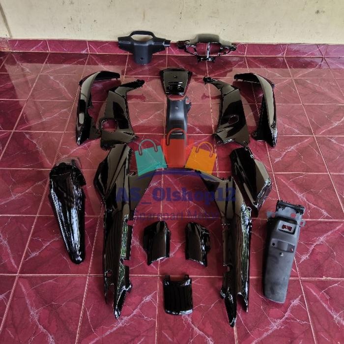 ORIGINAL TERMURAH COVER BODY FULL HALUS - BODY HALUS KASAR SUPRA X LAMA HITAM POLOS READY STOCK