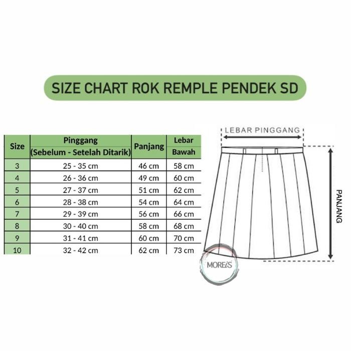 cdi5- Seragam Rok Remple/Rempel Sd Pendek Biru Benhur