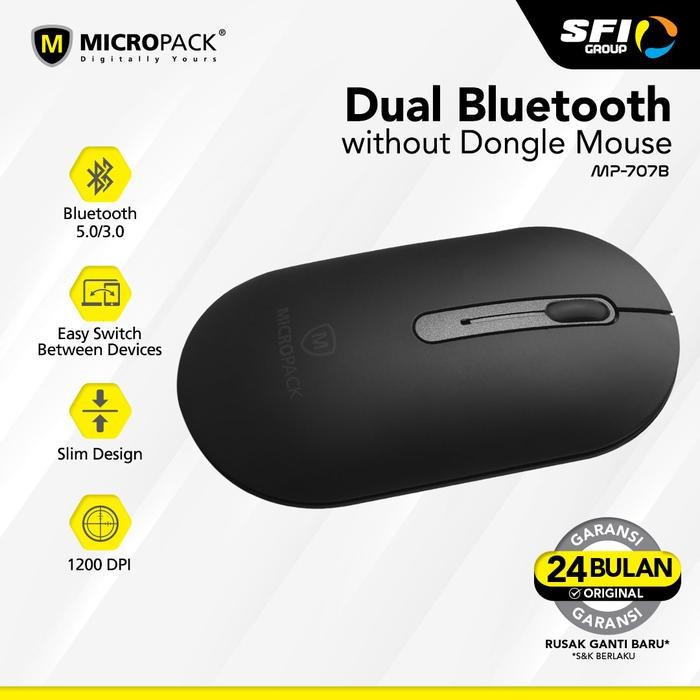 JK MICROPACK- Mouse Dual Bluetooth 5.0 & 3.0 Inspire 2 - MP-707B-BK INSPIRE2
