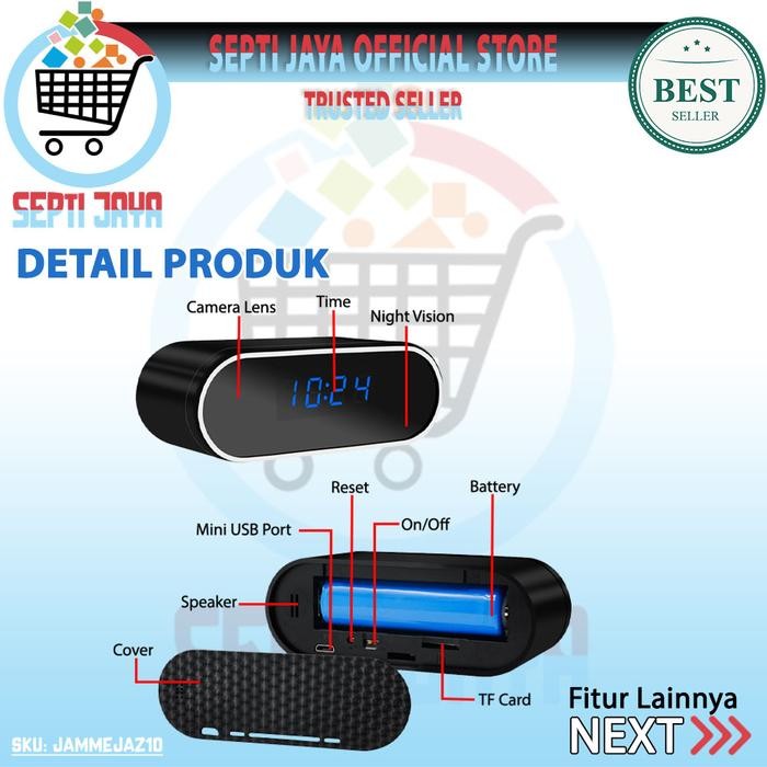 CAMNOW- Z10 Jam Meja Kamera Mini Hd 1080P Spy Clock Infrared Night Vision Wifi