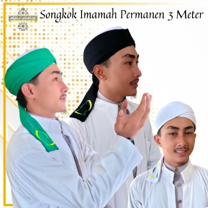 DISKON PECI IMAMAH PERMANEN TANPA DAN TANPA BUNTUT PANJANG 3 METER SORBAN IMAMAH PECI IMAMAH HABIB