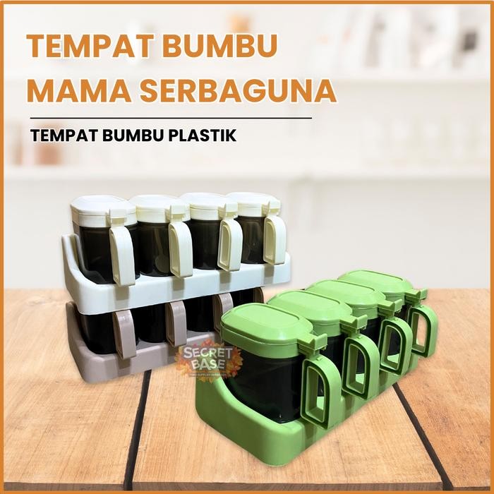 HariPromo- [Cod] Tempat Bumbu Mama - Wadah Bumbu Dapur Set / Toples Bumbu Plastik Kitchenware