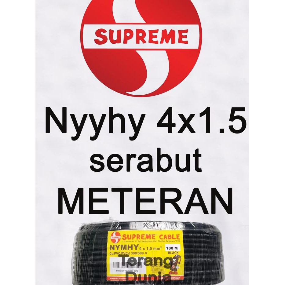 jbh3- Kabel Supreme Serabut Nyyhy 4X1.5 Supreme Nyyhy 4X1.5 Nymhy 4X1.5 Supr