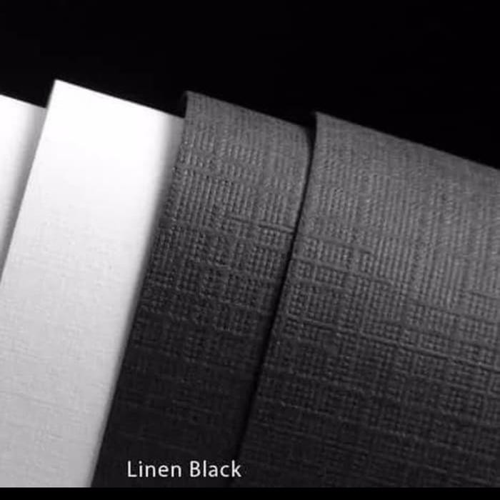 x1y5- Kertas Karton Linen Hitam Besar Plano