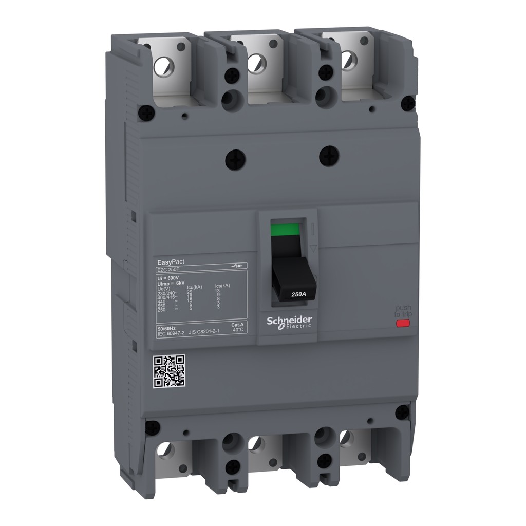 MCCB Circuit breaker EasyPact EZC250F 3 Pole 225 A 18 kA @ 400/415 V AC - EZC250F3225