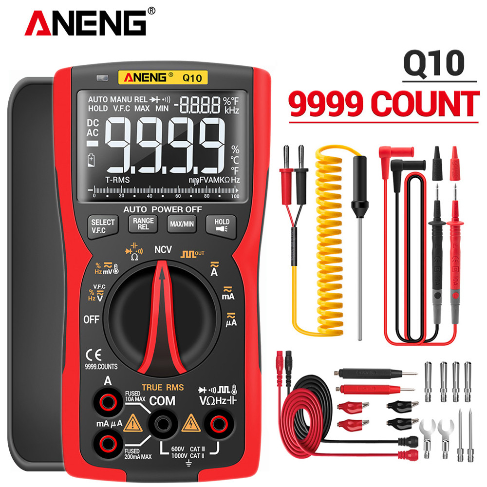 Aneng Q10 9999 Counts Digital Professional Multimeter True Rms Voltmeter Ammeter Electric Ohm Hz