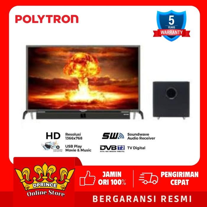 tvj7- Polytron Pld32Bv1558 Cinemax Soundbar Digital Led Tv 32" Pld 32Bv1558