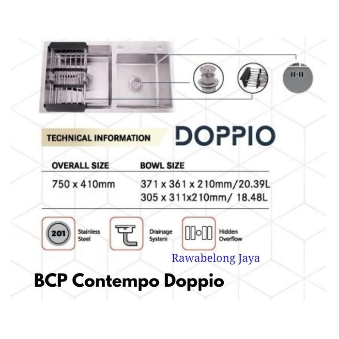 Royal Kitchen Sink Contempo Doppio Bak Cuci Piring 2 Lubang