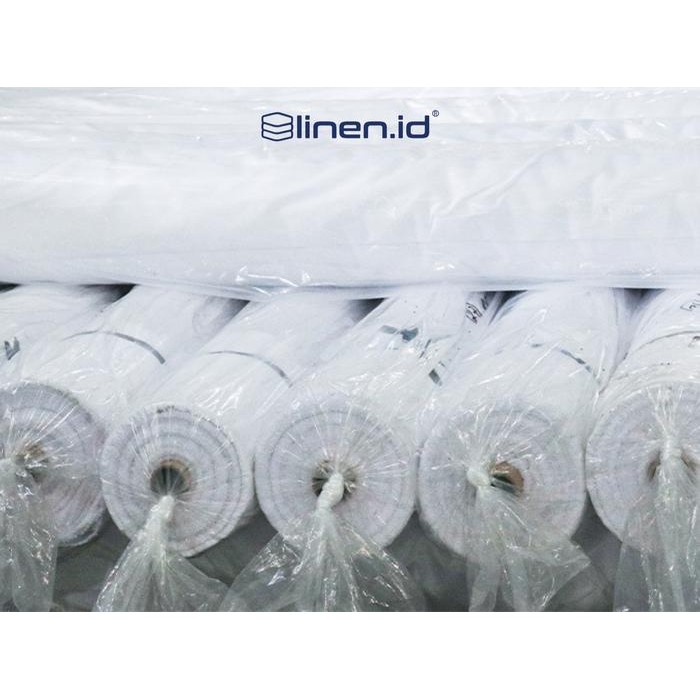 PernikKita- Linen.Id Cotton 200Tc [Bahan Sprei Putih] Kain 100% Cotton Polos Plain 200Tc Lebar 300