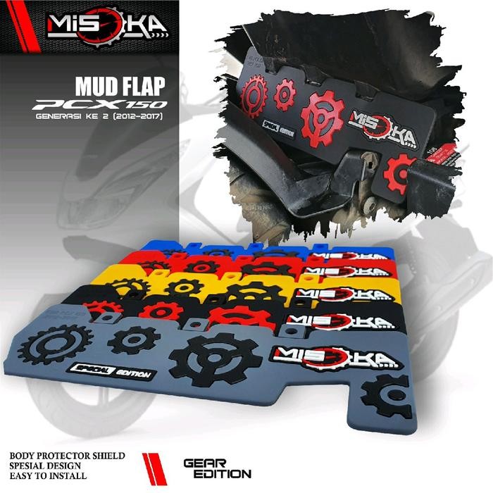SIAPKIRIM Misoka Mud Flap Pcx 150 CBU Viet/Penahan Lumpur/ Karet/Aksess Motor Honda murah Variasi
