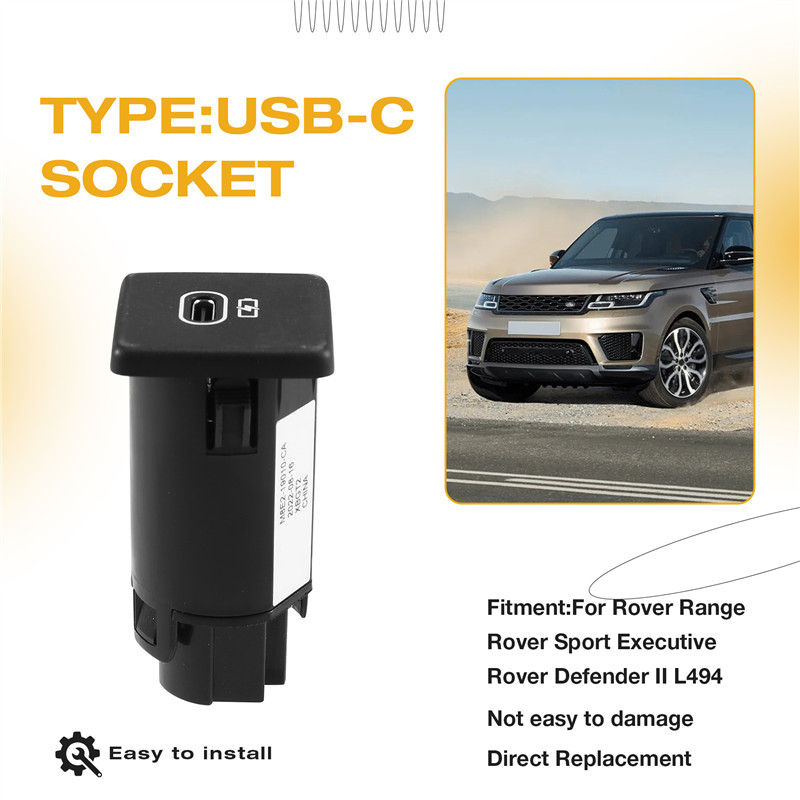 FOR LAND ROVER RANGE ROVER SPORT DEFENDER II L494 LR150198 T4K14636 CAR USB-C CAR CHARGER SOCKET