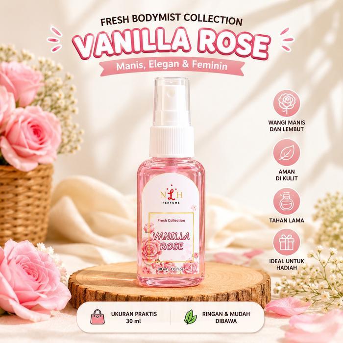 Harga Promo Prfum Fresh Bodymist-Beli 1 dapat 5 Botol Vanilla Rose hanya 20 rb an