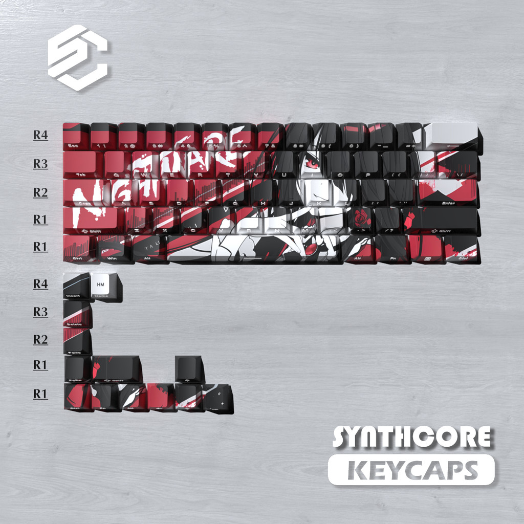 Nightmare Anime Keycaps 74 Keys PBT Keycap Chreey Keycaps Japan Key Cap Dye-sub Mechanical Keyboard