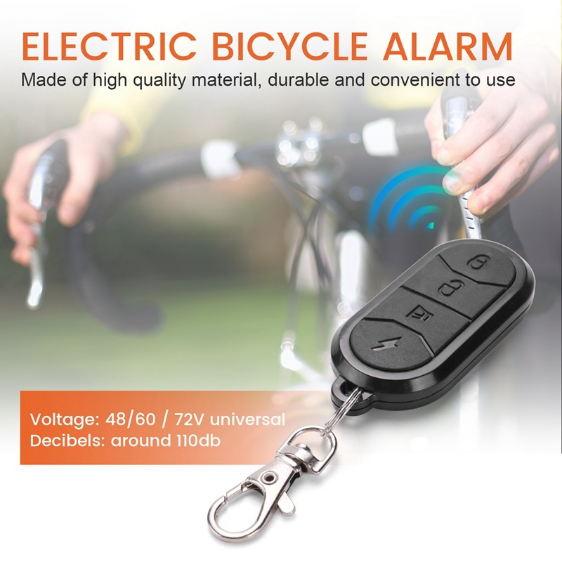 Ebike Alarm System Dual Remote Control 36V 48V 60V 72V Alarm Accessories Universal Waterproof