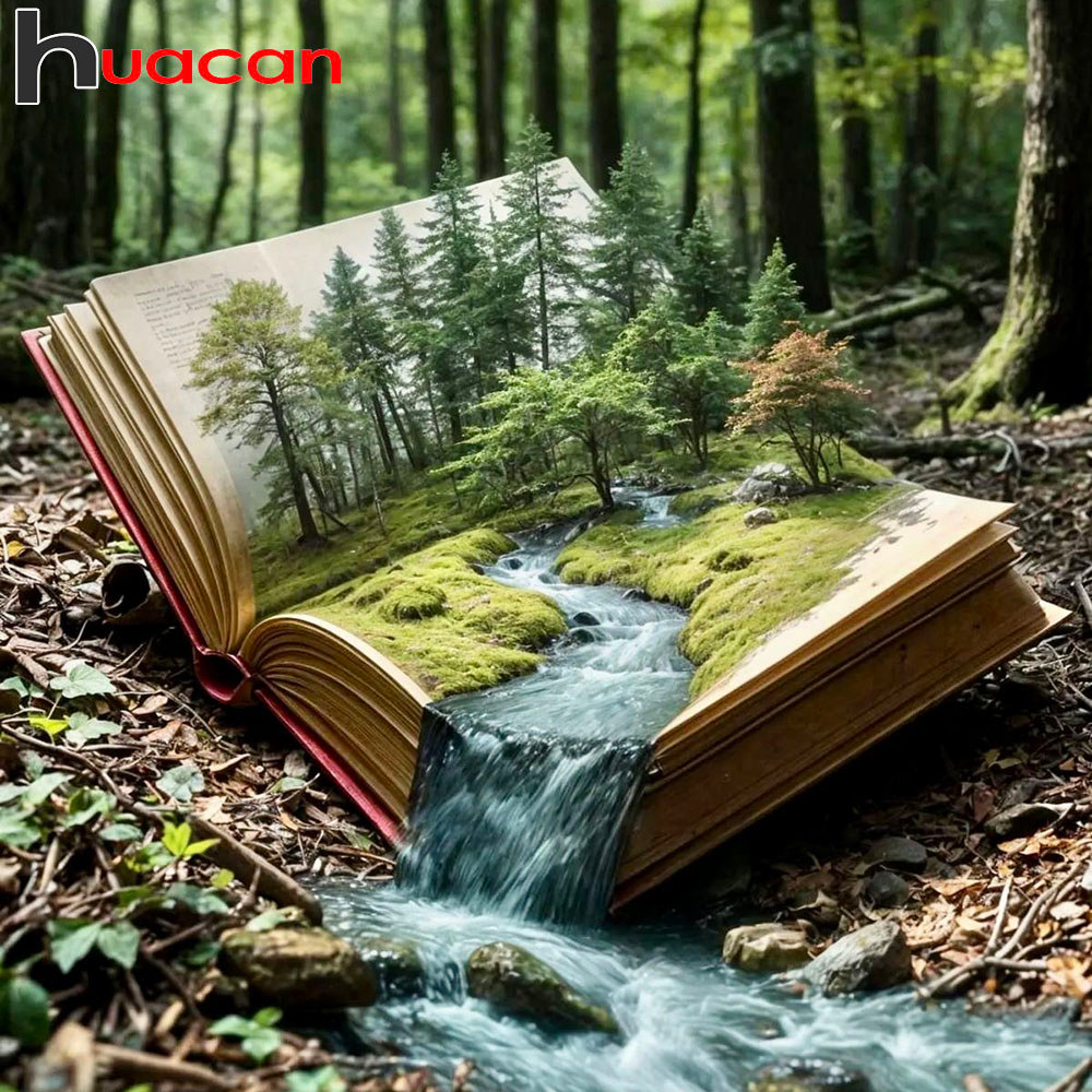Huacan New Arrivals 2025 Diamond Painting Book Rr Forest Diamond Embroidery Landscape Full Handmade