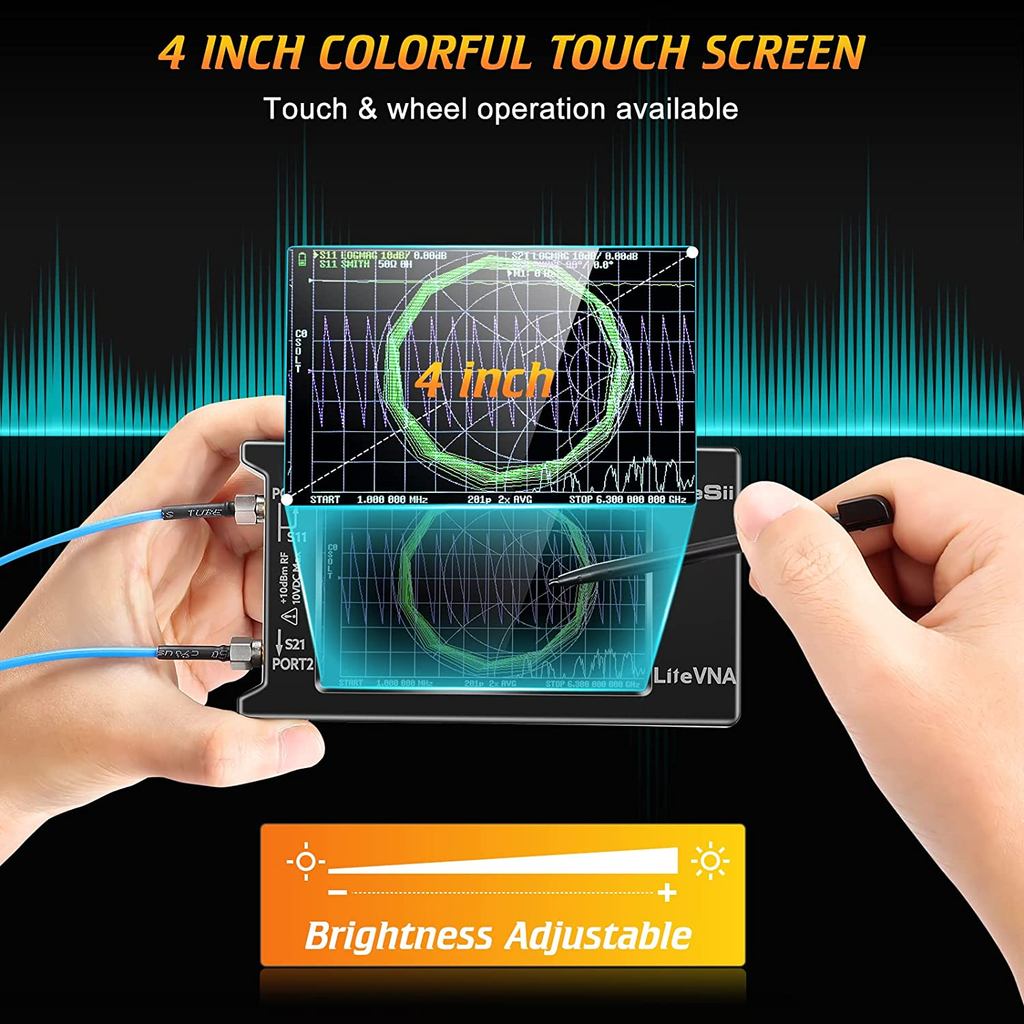Updated Litevna Vna Analyzer 50Khz-6.3Ghz Portable Vector Network Analyzer Nanovna 4 Inch Analyzer