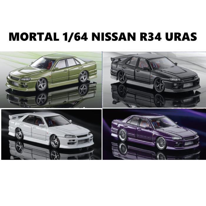 Mortal 1/64 Nissan Er34 Uras Surrounded Version White Black Millennium Jade Purple Diecast Mobil