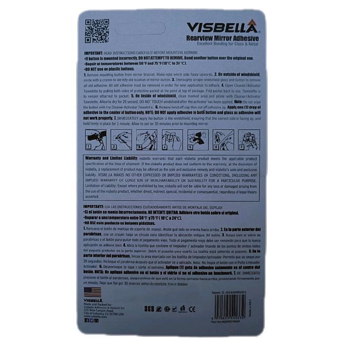 Visbella Car Rearview Mirror Adhesive Lem Spion Tengah Mobil (Kaca & Logam)