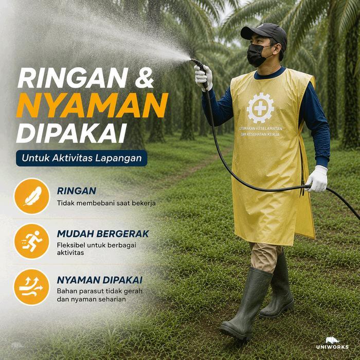 UNIWORKS Celemek Apron Semprot Parasut Anti Air Waterproof APD Sprayer Sawit Pertanian